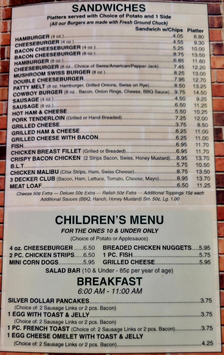 Roger's Harvest House Menu - Image 1