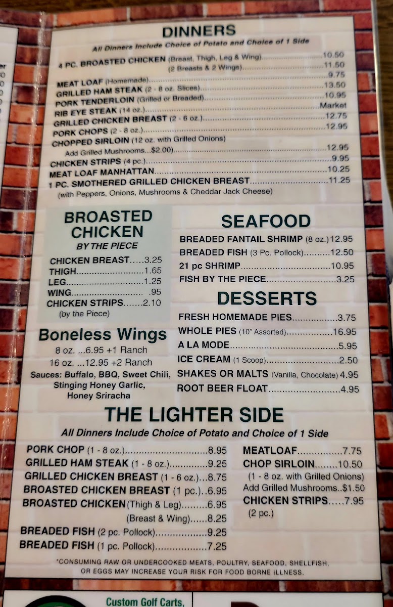 Roger's Harvest House Menu - Image 3